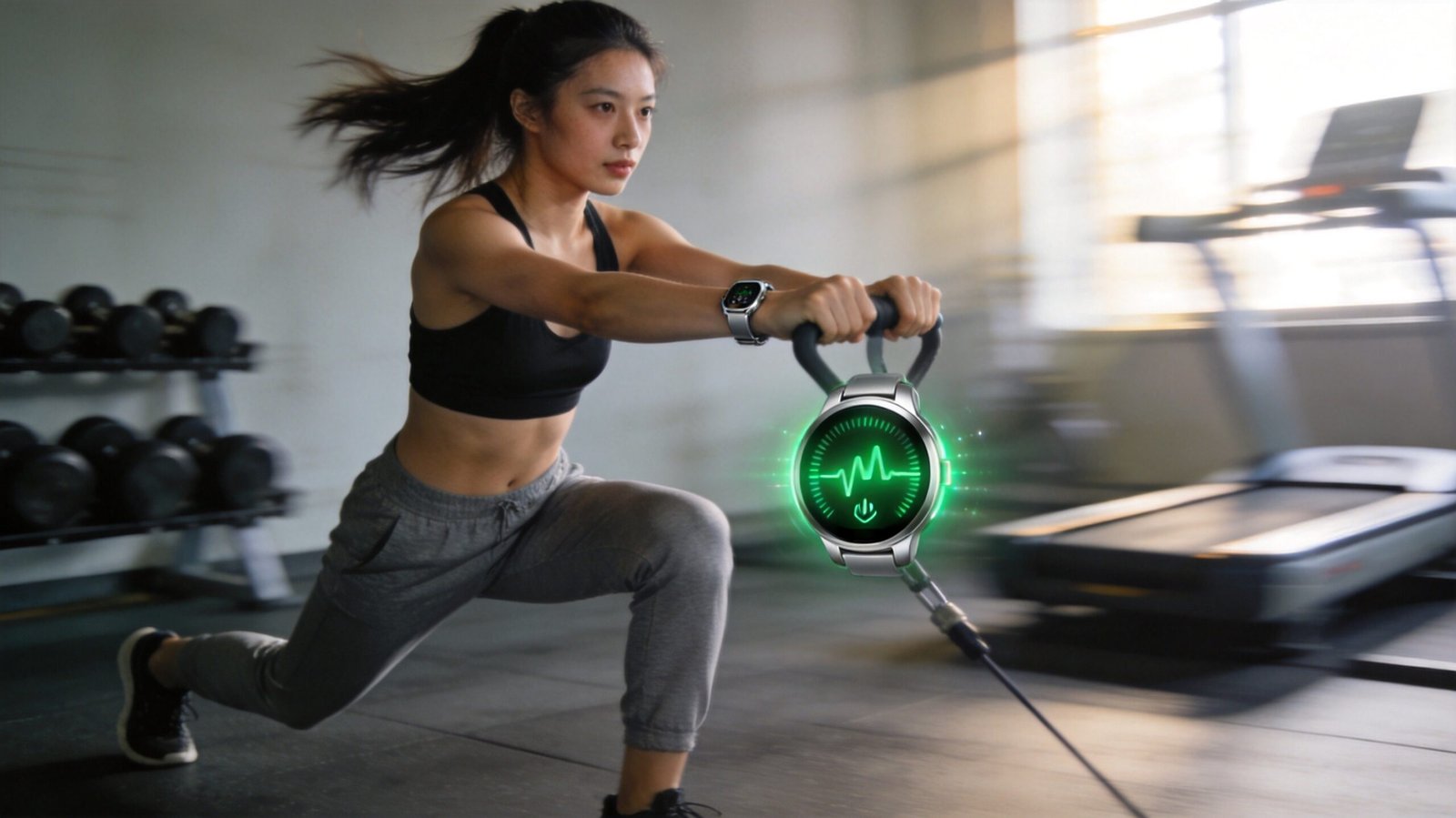 Fitness tracker showing heart rate monitoring