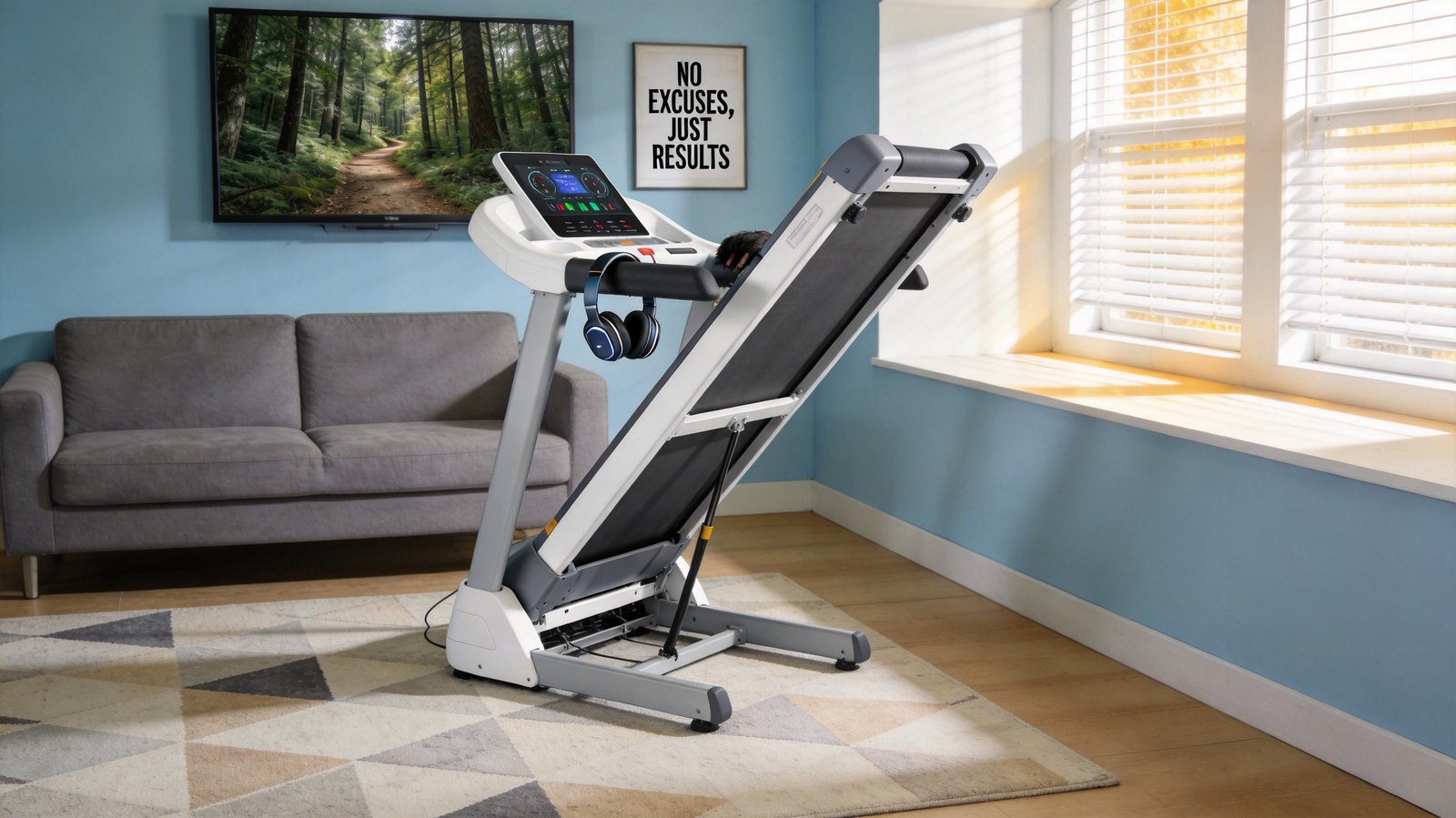 Modern home treadmill setup